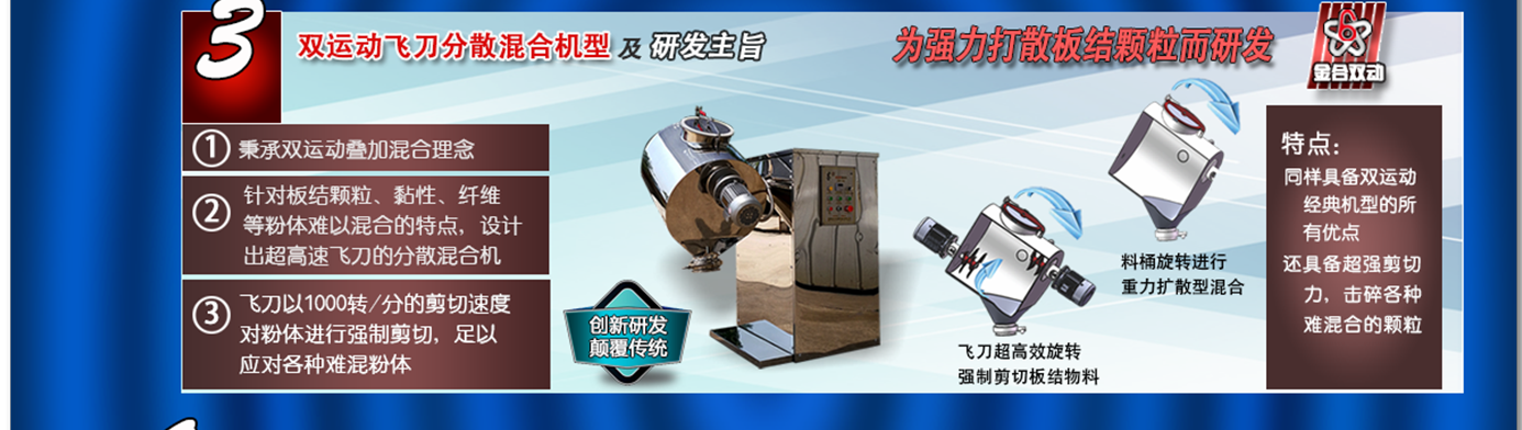 雙運動一機多桶三維混合機